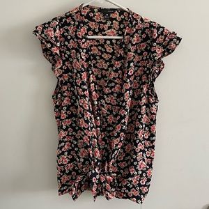 AQUA Floral Wrap Top!